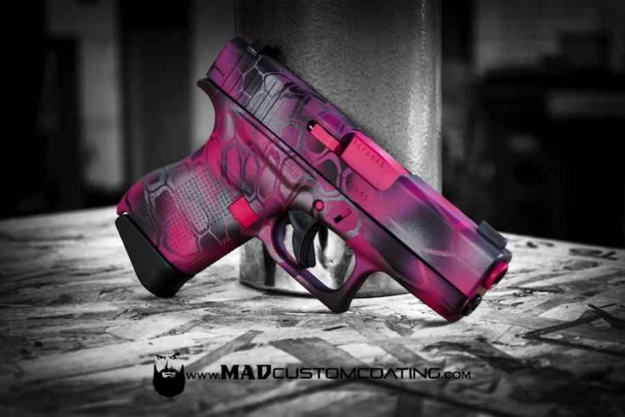 Bright Pink & Bright White Cerakote Beretta Purse Gun - Mad Custom