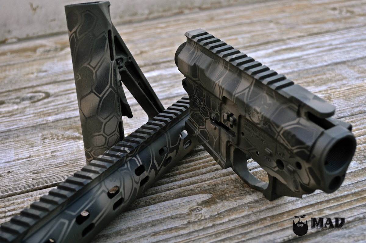 MEGA Arms AR set in MAD Dragon using Cerakote Graphite Black, Magpul OD &am...