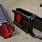 AR15 lower and rail in MAD Black and Cerakote USMC Red