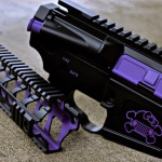 fortis rev rail in purple and black, jeep skull logo