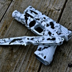 snow camo glock benched knife