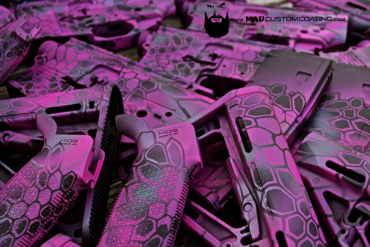 AR15 parts in Pink MAD Dragon.