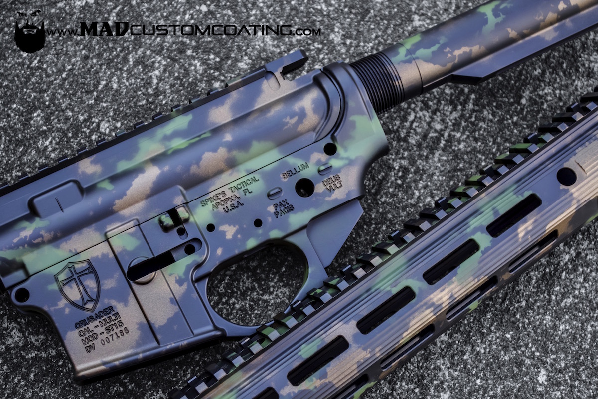 MAD Grunge Camo on a Spike's AR15 - Mad Custom Coating.